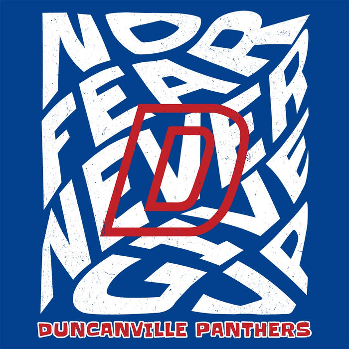 Close-up view of Duncanville High School Panthers Royal Blue Classic Unisex T-shirt 236