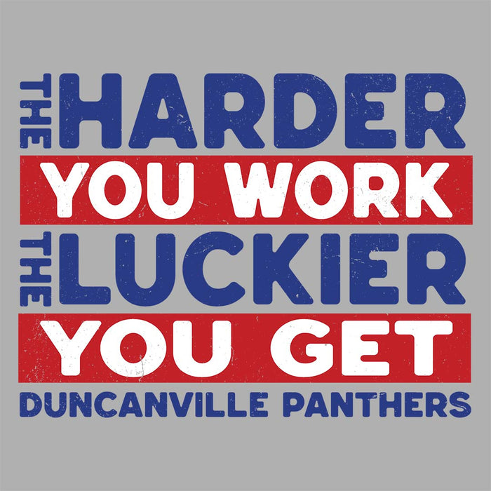 Close-up view of Duncanville High School Panthers Unisex 3/4 sleeve Raglan T-shirt 238
