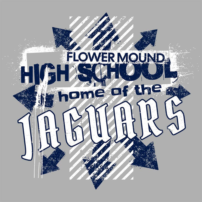 Close-up view of Flower Mound High School Jaguars Sport Grey Classic Unisex Hoodie 210