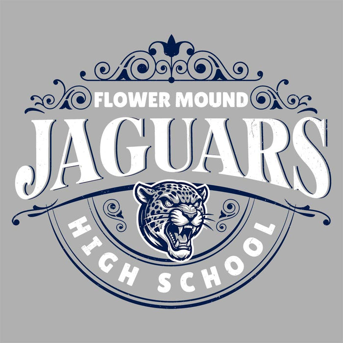 Close-up view of Flower Mound High School Jaguars Athletic Grey Premium T-shirt 211