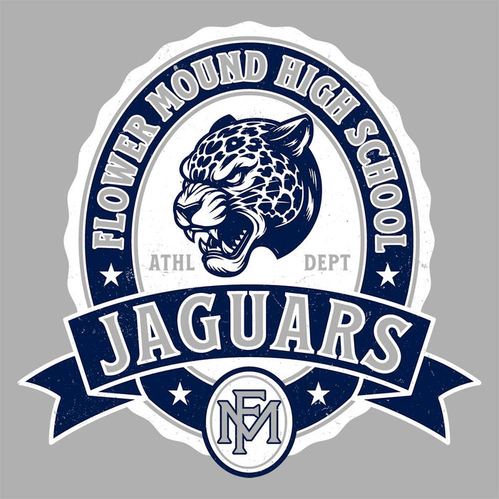 Close-up view of Flower Mound High School Jaguars Athletic Grey Premium T-shirt 212