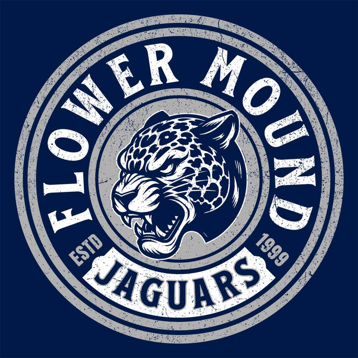 Close-up view of Flower Mound High School Jaguars Navy Blue Classic Unisex T-shirt 220