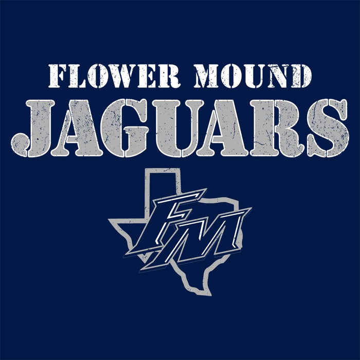 Close-up view of Flower Mound High School Jaguars Navy Blue Premium Hoodie 222