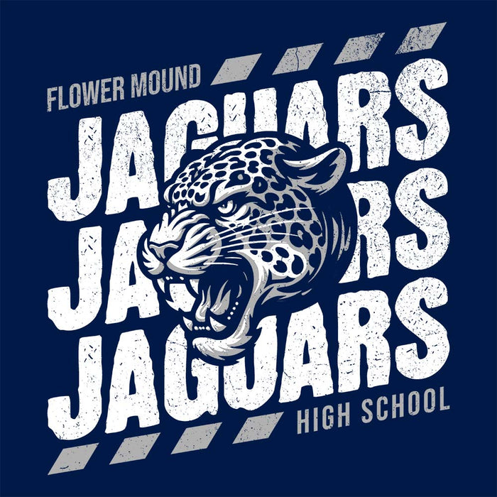 Close-up view of Flower Mound High School Jaguars Navy Blue Premium Hoodie 223