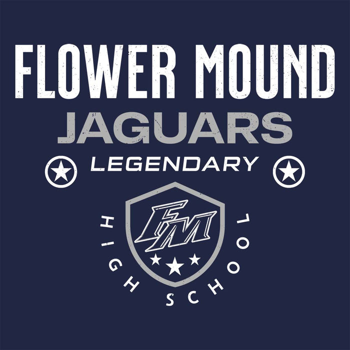 Close-up view of Flower Mound High School Jaguars Navy Blue Classic Unisex T-shirt 003