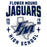 Close-up view of Flower Mound High School Jaguars Unisex 3/4 sleeve Raglan T-shirt 204