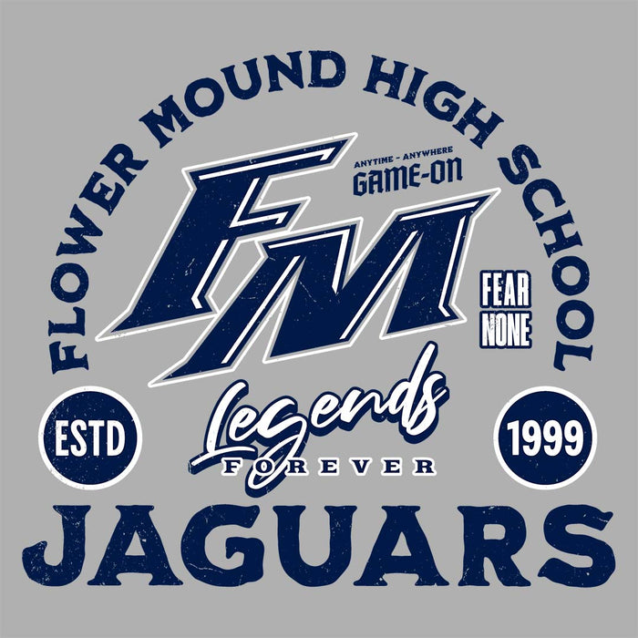 Close-up view of Flower Mound High School Jaguars Women's Sport Grey SoftStyle T-shirt 208