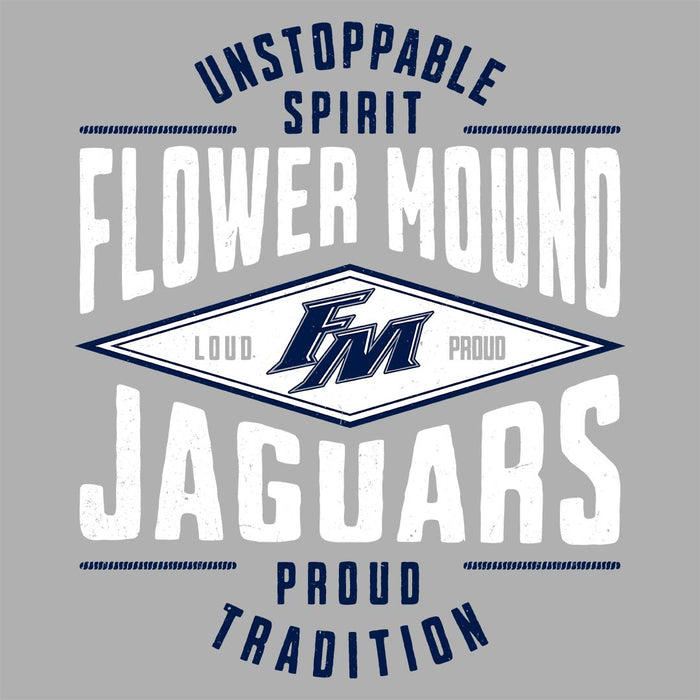 Close-up view of Flower Mound High School Jaguars Women's Sport Grey SoftStyle T-shirt 210