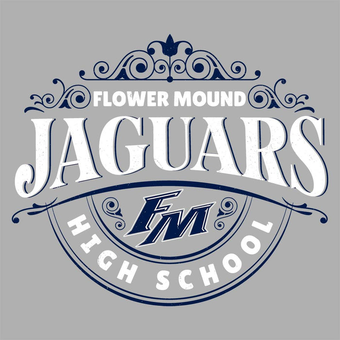Close-up view of Flower Mound High School Jaguars Sport Grey Classic Unisex T-shirt 211