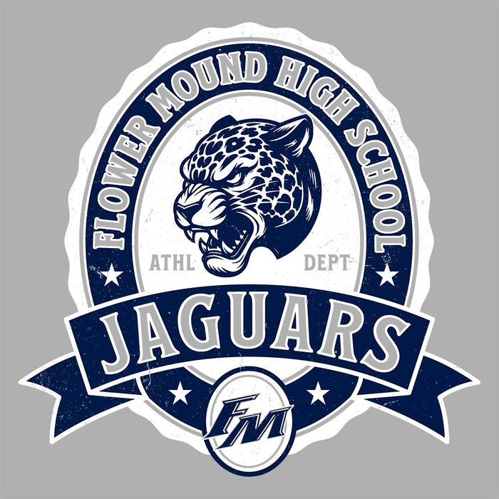 Close-up view of Flower Mound High School Jaguars Women's Sport Grey SoftStyle T-shirt 208
