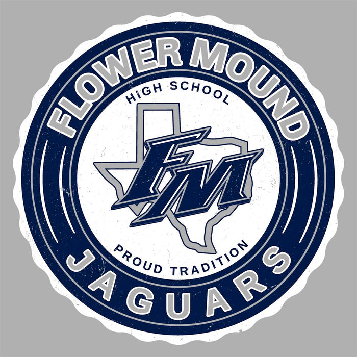 Close-up view of Flower Mound High School Jaguars Sport Grey Classic Unisex T-shirt 216
