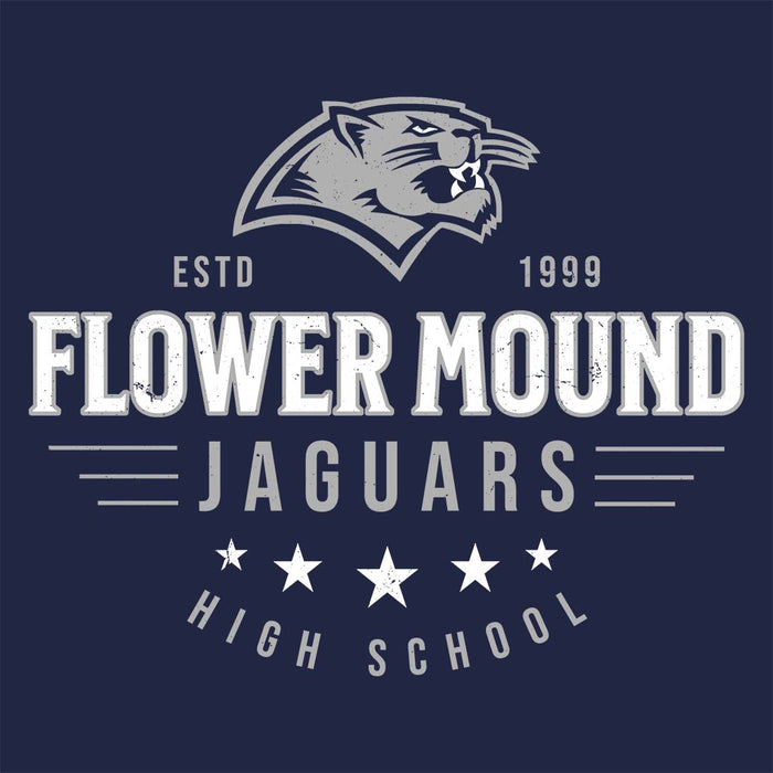 Close-up view of Flower Mound High School Jaguars Navy Blue Classic Unisex T-shirt 217
