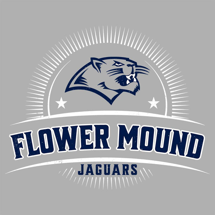 Close-up view of Flower Mound High School Jaguars Women's Sport Grey SoftStyle T-shirt 221
