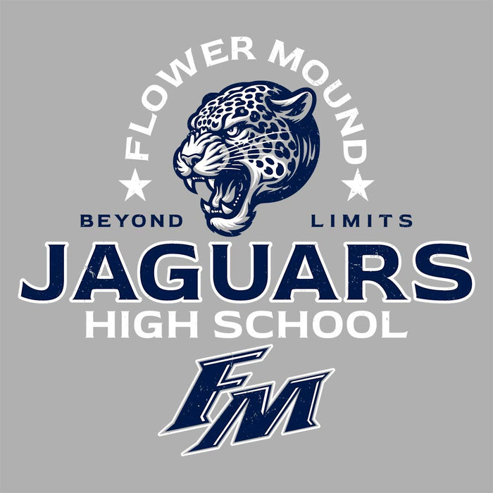 Close-up view of Flower Mound High School Jaguars Sport Grey Classic Unisex T-shirt 222