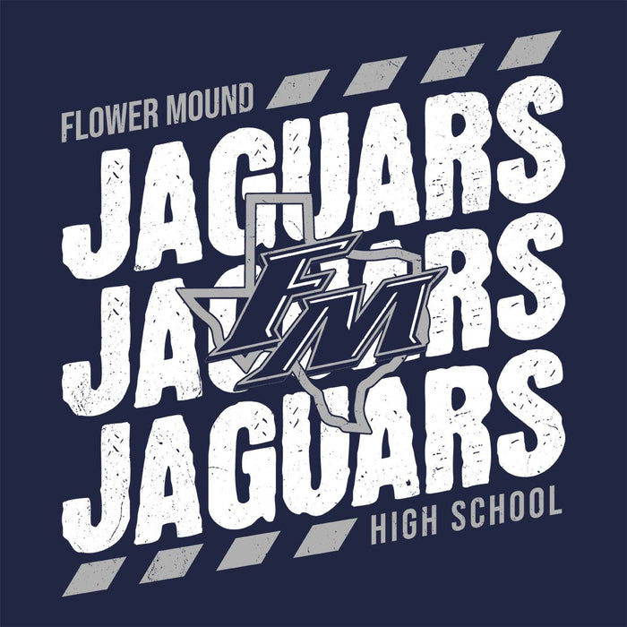 Close-up view of Flower Mound High School Jaguars Navy Blue Classic Unisex T-shirt 223