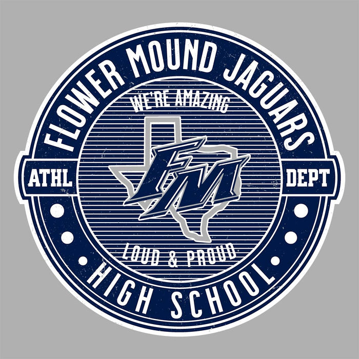 Close-up view of Flower Mound High School Jaguars Sport Grey Classic Unisex T-shirt 224