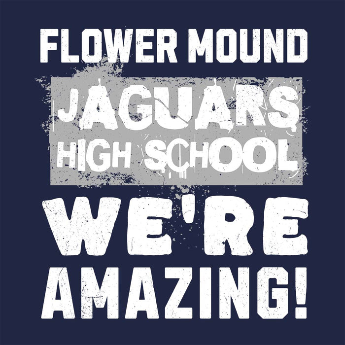 Close-up view of Flower Mound High School Jaguars Navy Blue Classic Unisex T-shirt 231