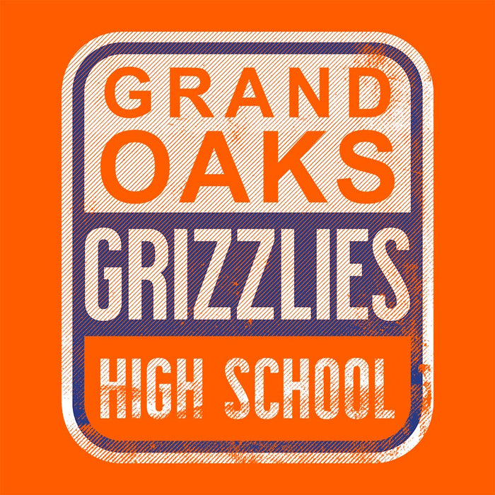 Close-up of rand Oaks High School Grizzlies Premium Orange Unisex T-shirt 01