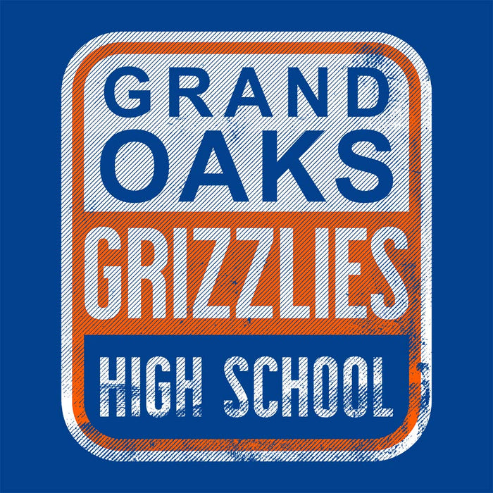 Close-up of Grand Oaks High School Grizzlies Premium Royal Unisex T-shirt 01