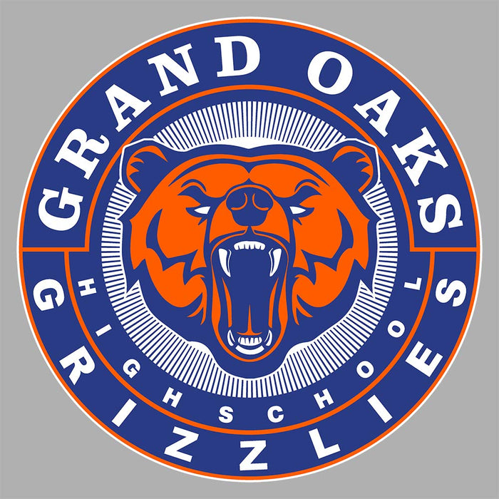 Close-up of Grand Oaks High School Grizzlies Carbon Grey Premium Hoodie 02