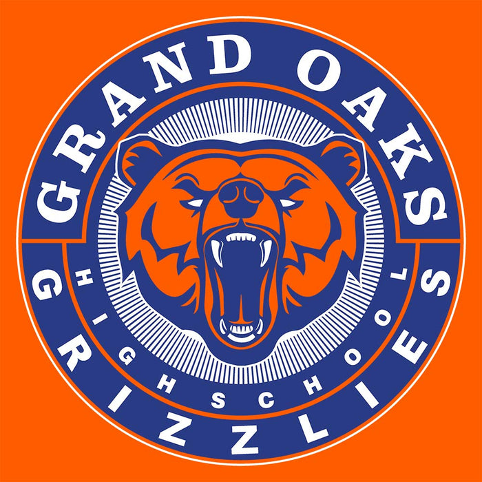 Close-up of Grand Oaks High School Grizzlies Premium Orange Unisex T-shirt 02