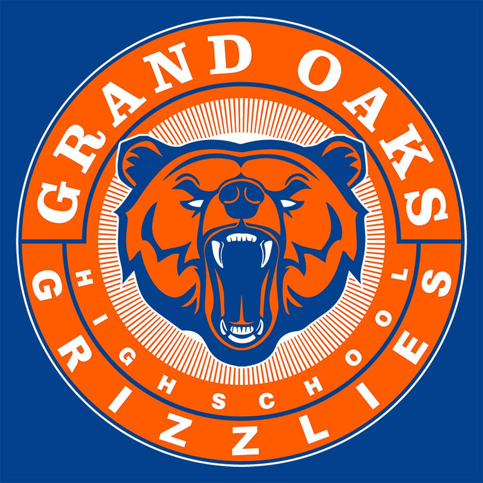 Close-up of Grand Oaks High School Grizzlies Classic Unisex Royal T-shirt 02