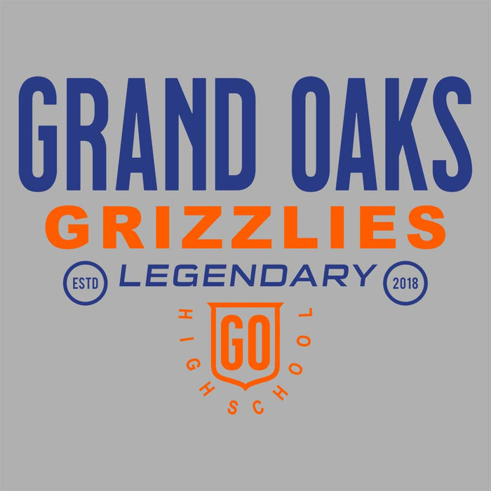 Close-up of Grand Oaks High School Grizzlies Carbon Grey Premium Hoodie 03