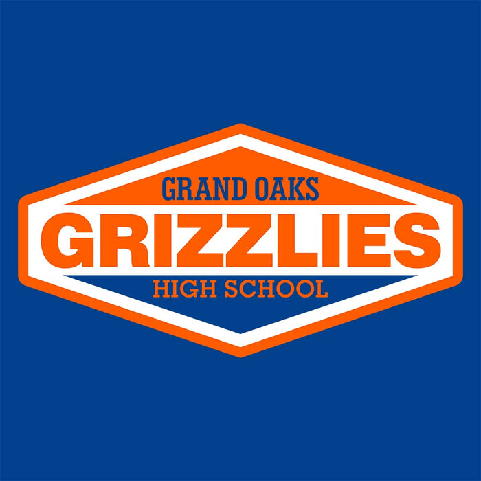 Close-up of Grand Oaks High School Grizzlies Royal Classic Unisex Hoodie 09