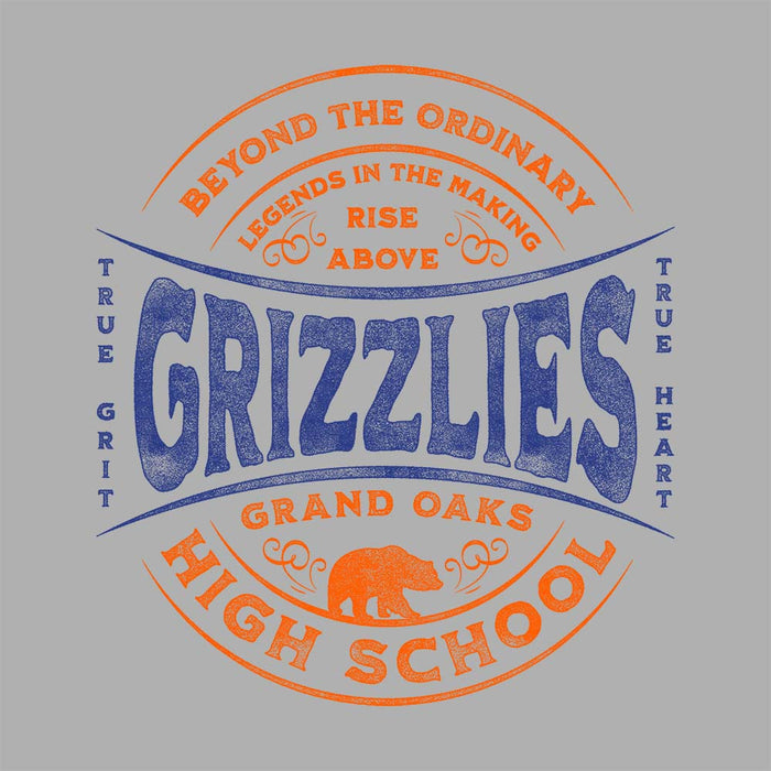 Close-up of Grand Oaks High School Grizzlies Sport Grey Classic Unisex Hoodie 10