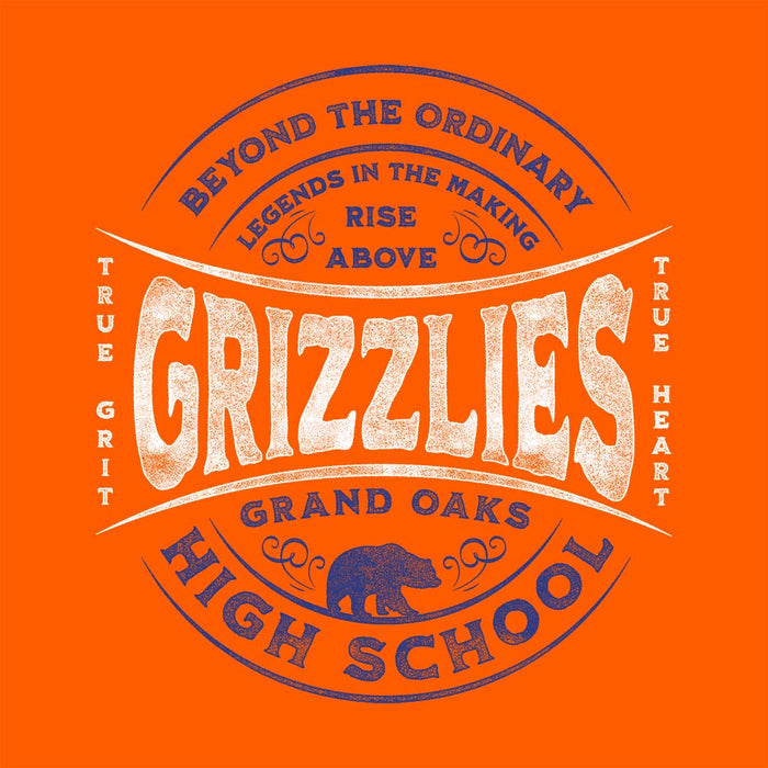 Close-up of Grand Oaks High School Grizzlies Premium Orange Unisex T-shirt 10