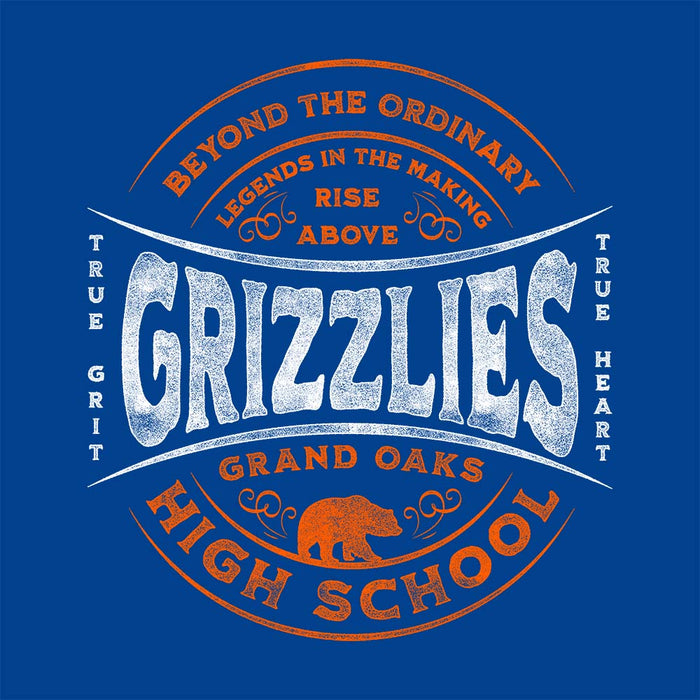 Close-p of Grand Oaks High School Grizzlies Premium Royal Unisex T-shirt 10