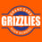 Close-up of Grand Oaks High School Grizzlies Classic Unisex Orange T-shirt 11