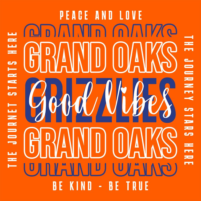 Close-up of Grand Oaks High School Grizzlies Classic Unisex Orange T-shirt 13