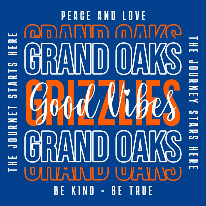 Close-up of Grand Oaks High School Grizzlies Premium Royal Unisex T-shirt 13