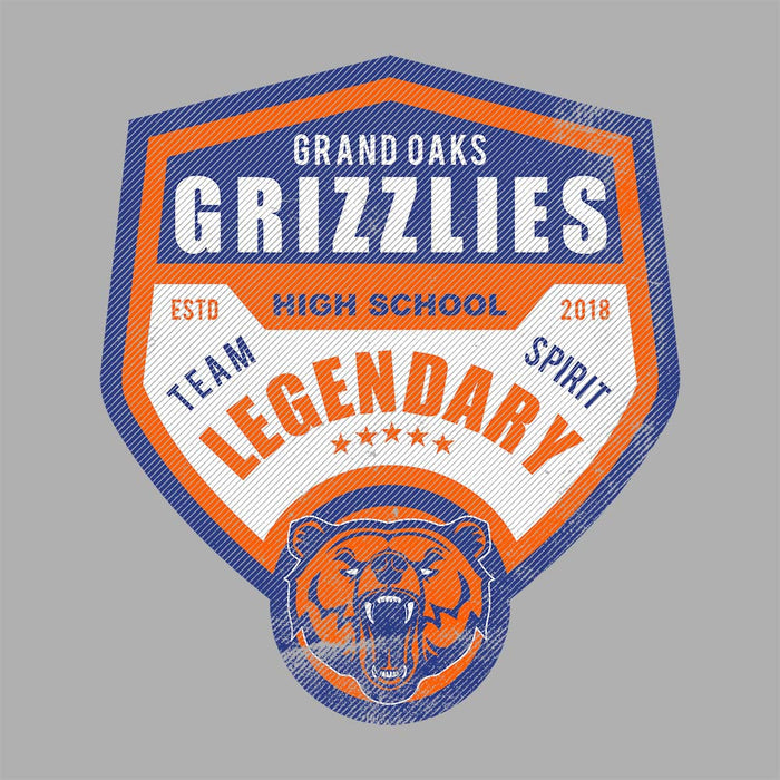 Close-up of Grand Oaks High School Grizzlies Sport Grey Classic Unisex Hoodie 14