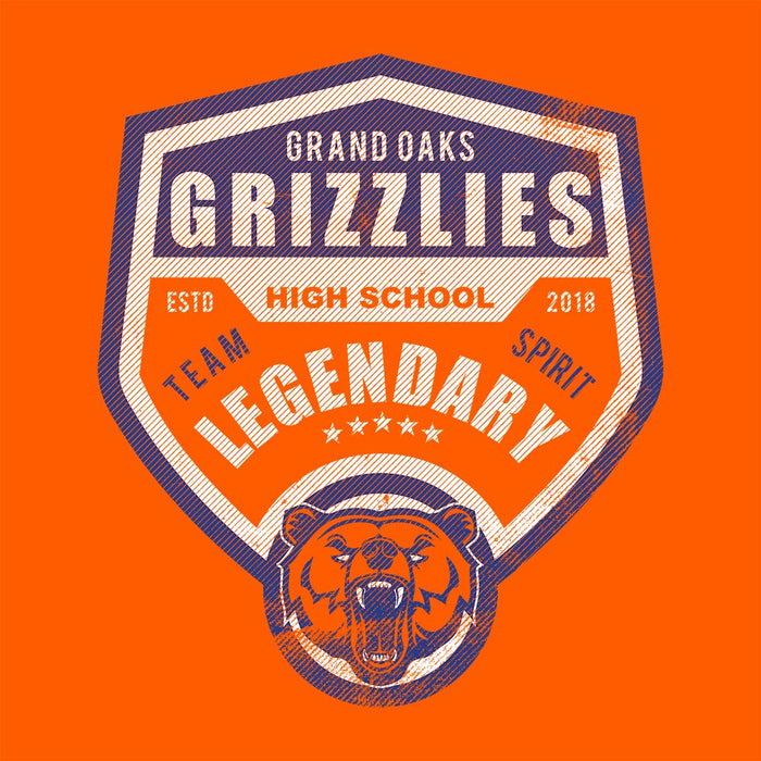 Close-up of Grand Oaks High School Grizzlies Classic Unisex Orange T-shirt 14