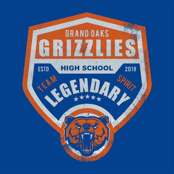 Close-up of Grand Oaks High School Grizzlies Classic Unisex Royal T-shirt 14