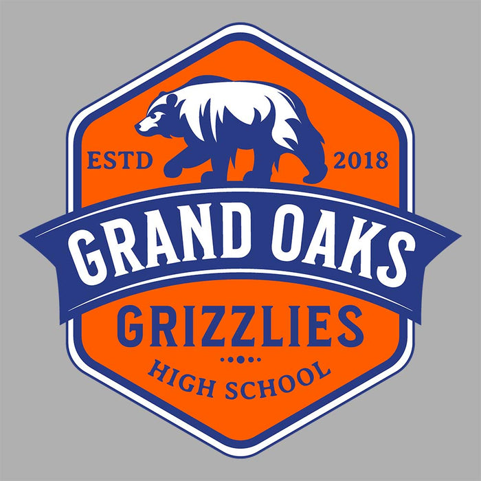 Close-up of Grand Oaks High School Grizzlies Sport Grey Classic Unisex Hoodie 15