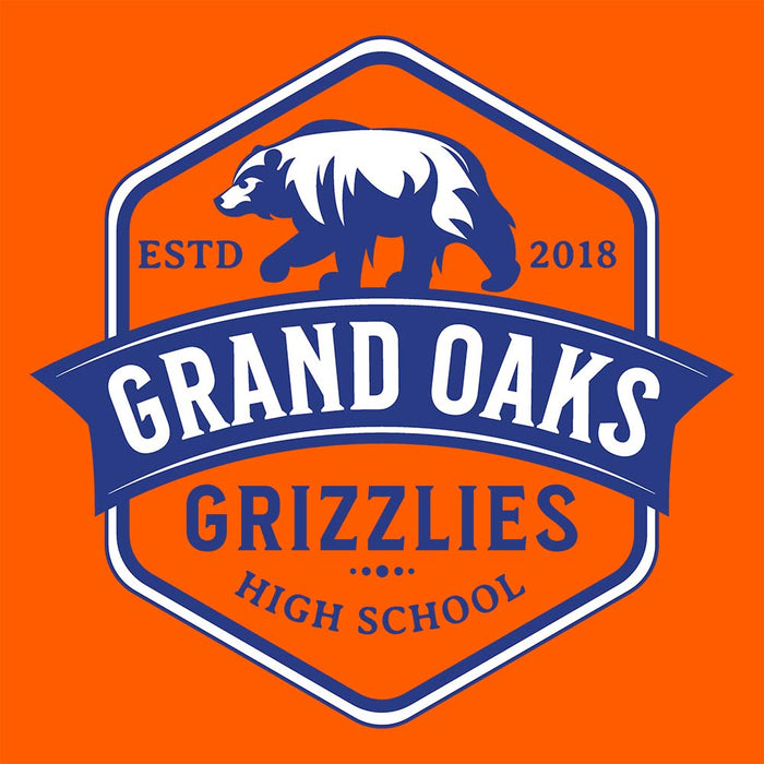 Close-up of Grand Oaks High School Grizzlies Women's Orange T-shirts 15