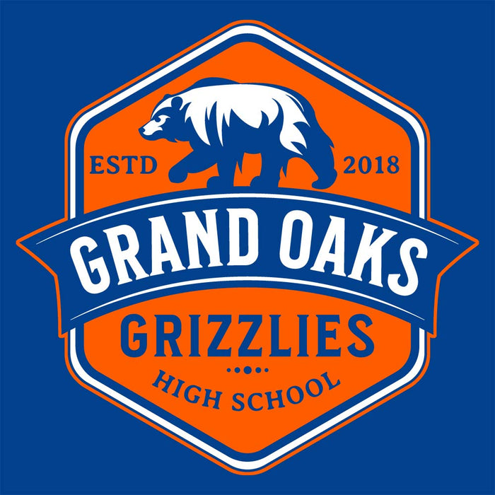 Close-up of Grand Oaks High School Grizzlies Women's Royal T-shirt 16