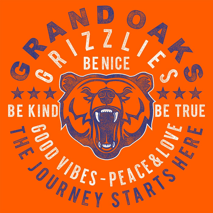 Close-up of Grand Oaks High School Grizzlies Premium Orange Unisex T-shirt 16