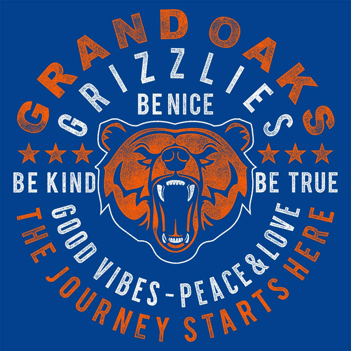 Close-up of Grand Oaks High School Grizzlies Royal Classic Unisex Hoodie 16