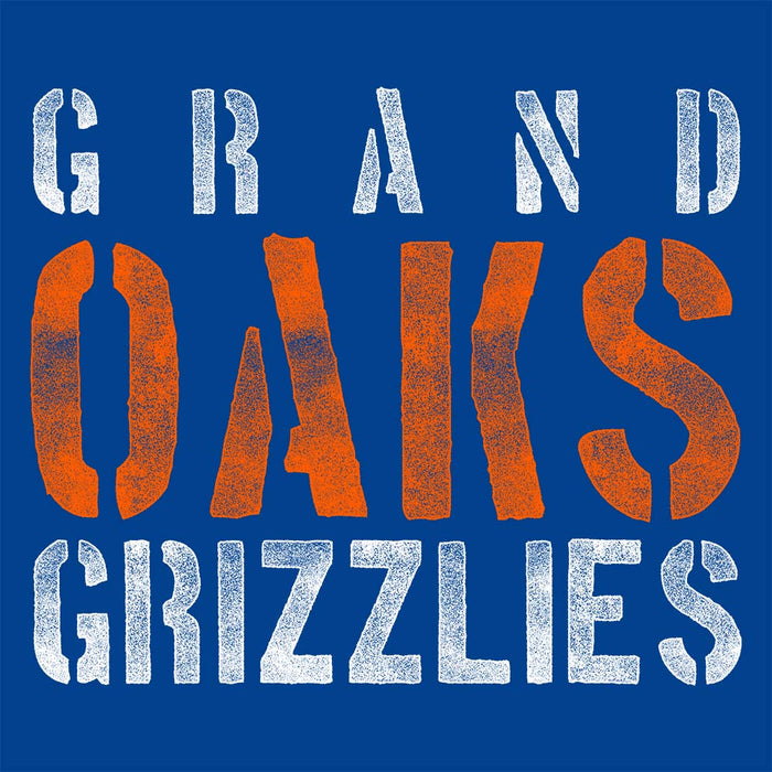 Close-up of Grand Oaks High School Grizzlies Classic Unisex Royal T-shirt 17