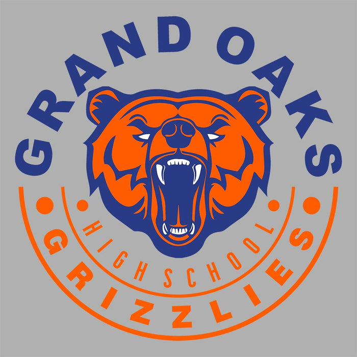 Close-up of Grand Oaks High School Grizzlies Carbon Grey Premium Hoodie 19