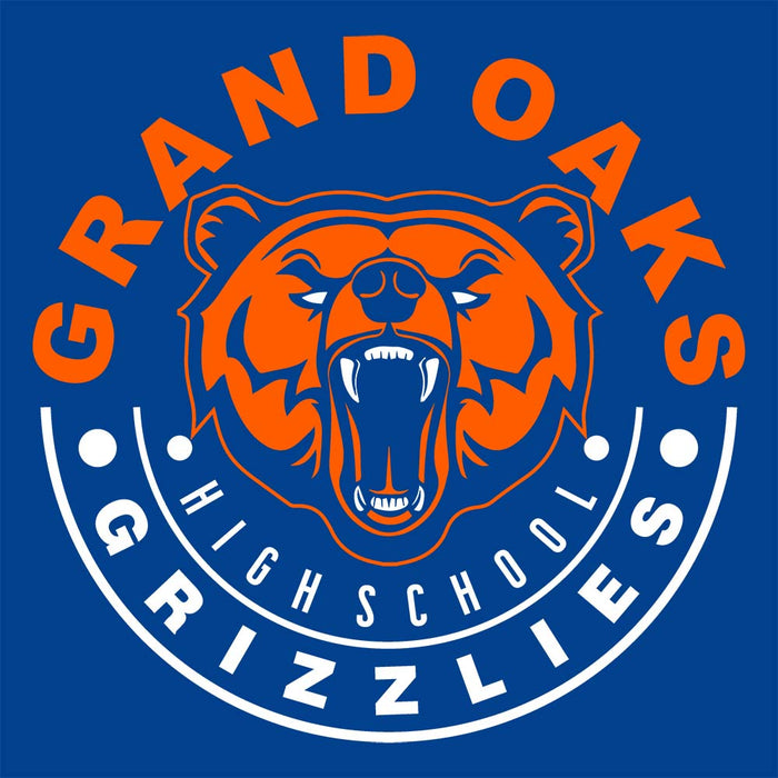 Close-up of Grand Oaks High School Grizzlies Premium Royal Hoodie 19