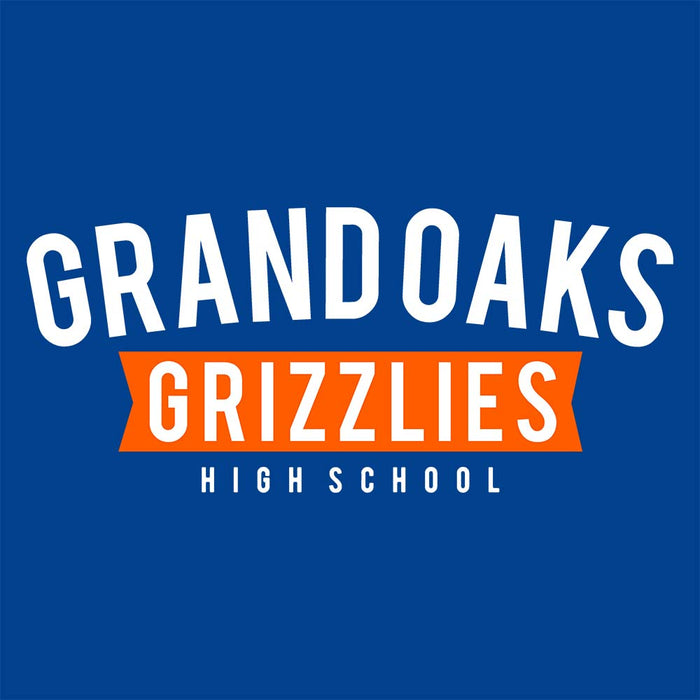 Close-up of Grand Oaks High School Grizzlies Royal Classic Unisex Hoodie 21