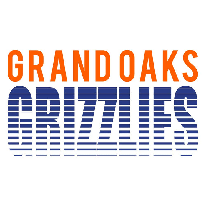 Close-up of Grand Oaks High School Grizzlies Unisex 3/4 sleeve Raglan T-shirt 24