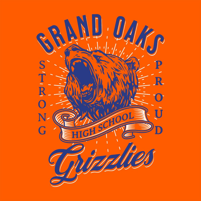 Close-up of Grand Oaks High School Grizzlies Women's Orange T-shirts 26