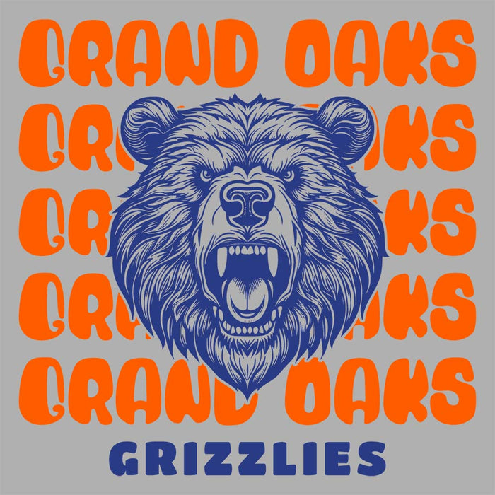 Close-up of Grand Oaks High School Grizzlies Carbon Grey Premium Hoodie 28