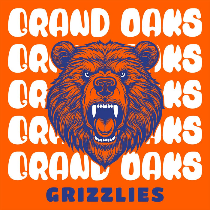 Close-up of Grand Oaks High School Grizzlies Premium Orange Unisex T-shirt 28